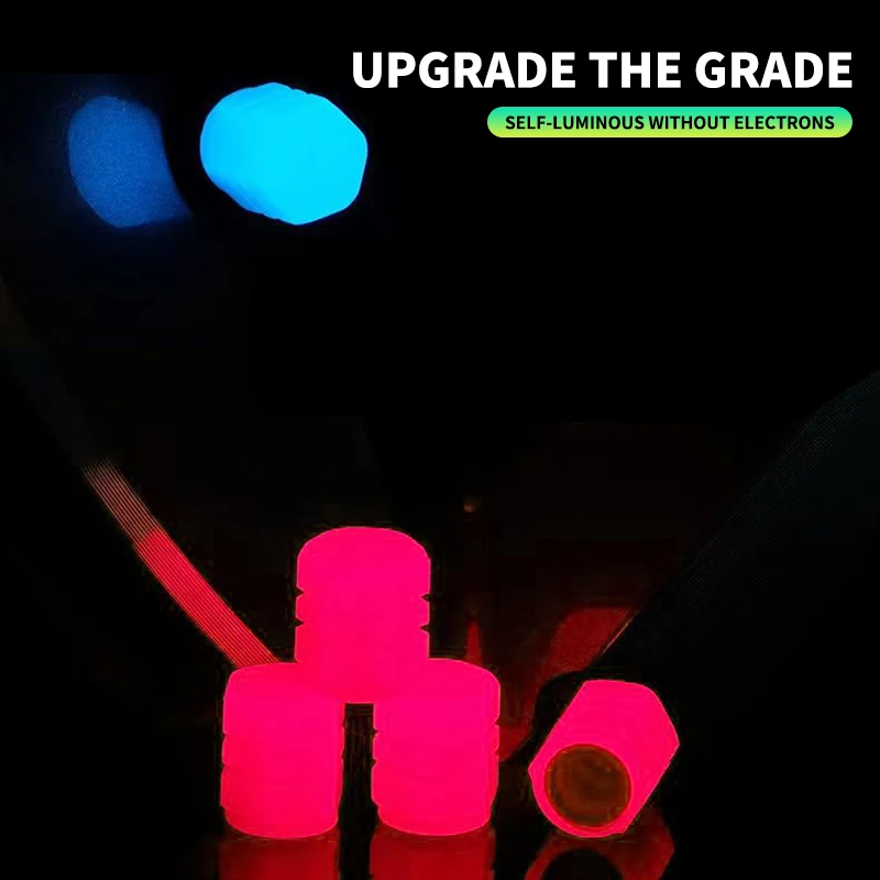 4 шт. Люминесцентная колпачок клапана автомобильной шины флуоресцентная Крышка