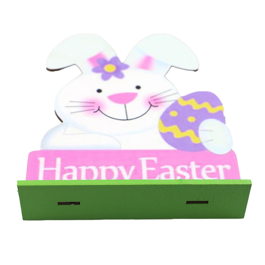 

Pack of 2 Rabbit Wooden Ornaments Easter Decorations Multicolor Scrapbooking Crafts Farmhouse Decor DIY Kits for Adults