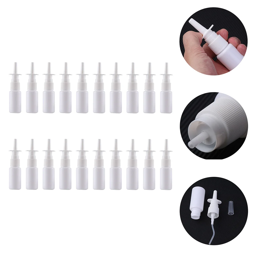 

20 Pcs Nasal Spray Bottle Plastic Containers Liquid Bottles Small Travel Traveling Pe