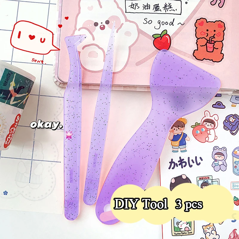 

Блестящий Прозрачный пинцет, пинцет для учеников, набор ручных пинцетов для учетных записей, пластиковые японские стильные ручные инструме...