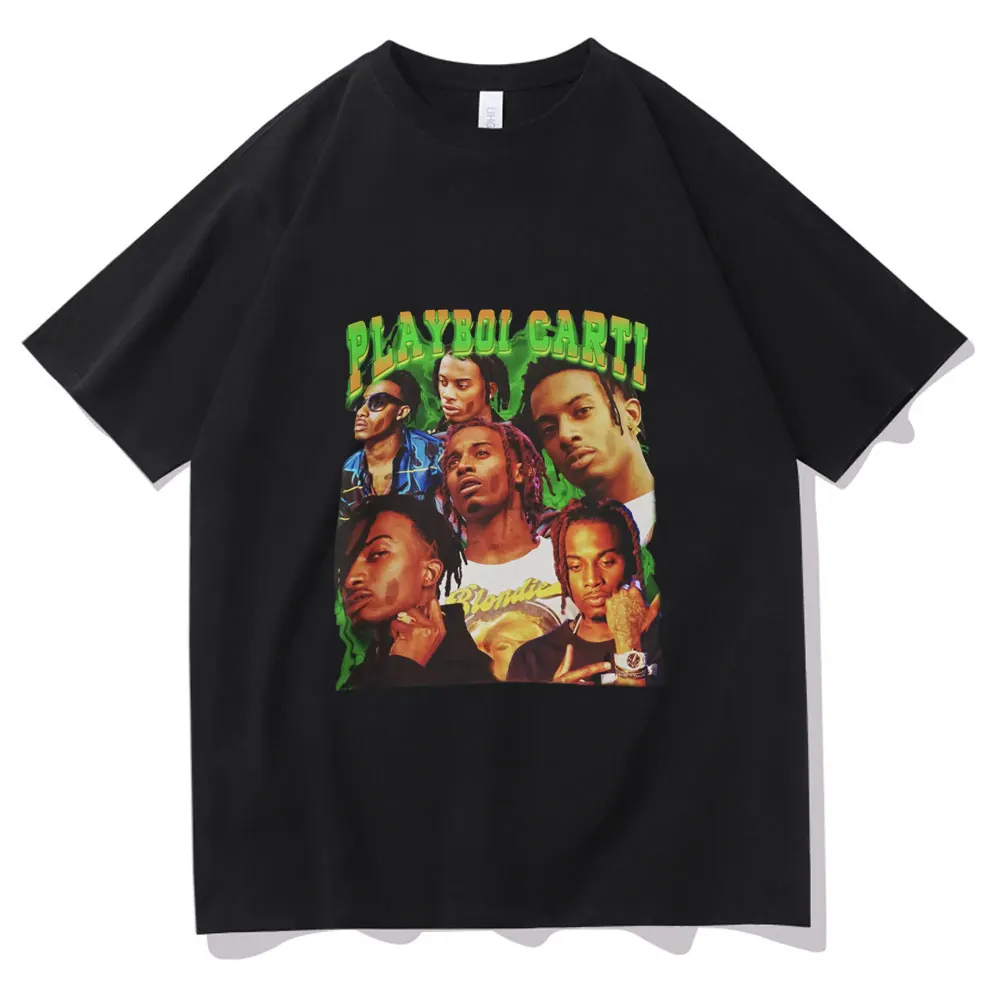 

Rapper Hip Hop Music Men Playboi Carti Portrait Graphic Aesthetics T-shirt Men's Tee Tops Man Woman EU Trend Tshirt Short Sleeve