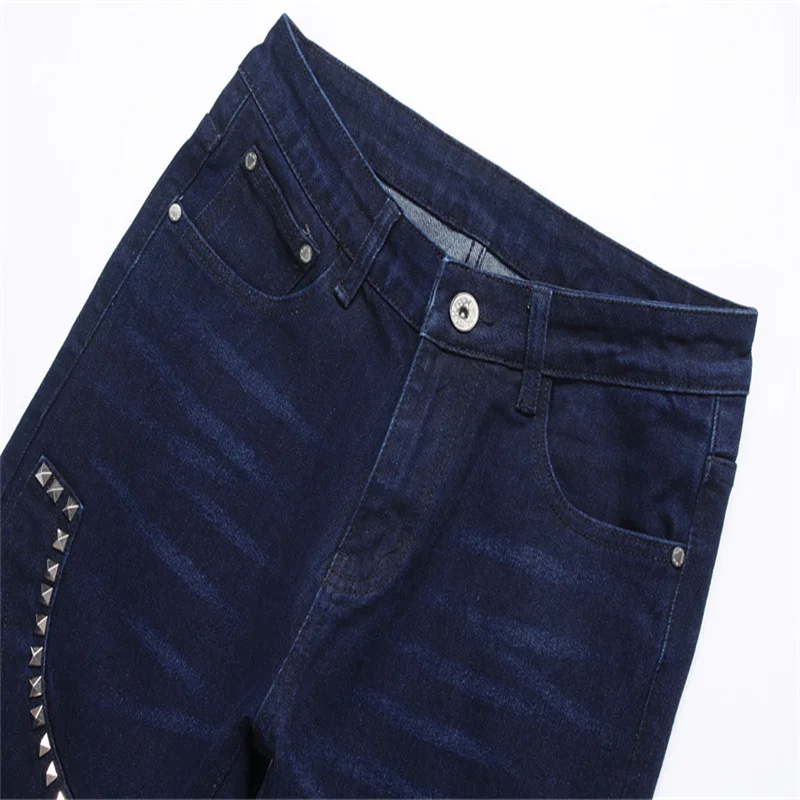 Men's Clothing Casual Trendy Streetwear Denim Oversize Pants Wide Leg Stretch Trousers Motorcycle Vintage Biker Baggy Blue Jeans
