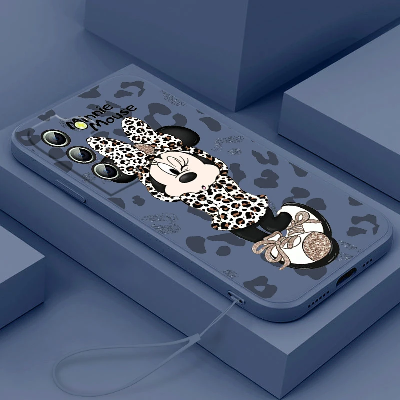 

Disney Minnie Minnie For Samsung Galaxy S23 S22 S21 S20 FE Ultra Plus S10 Lite 5G Liquid Rope Phone Case