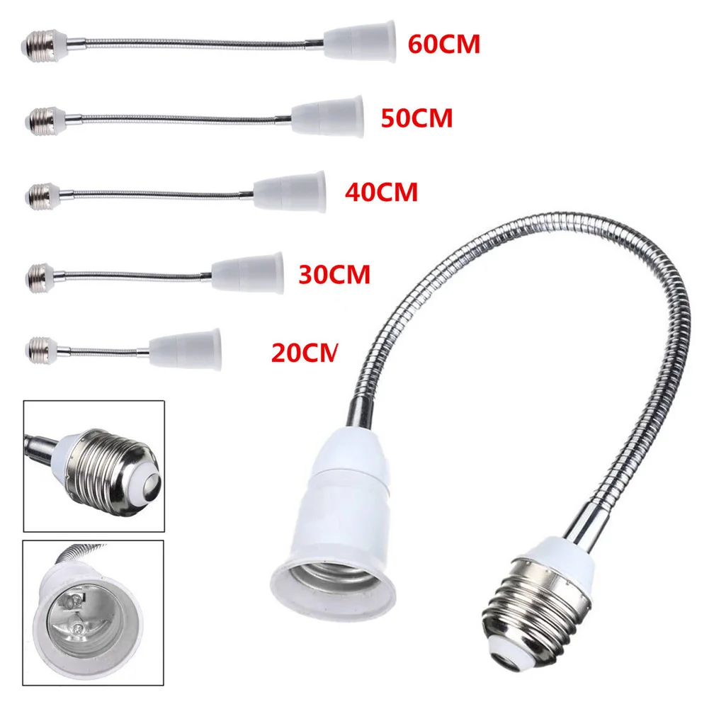 

Flexible E27 LED Light Bulb Lamp Holder Flexible Extension Adapter Socket 20CM 30CM 40CM 60CM Extension Light Holder Converters