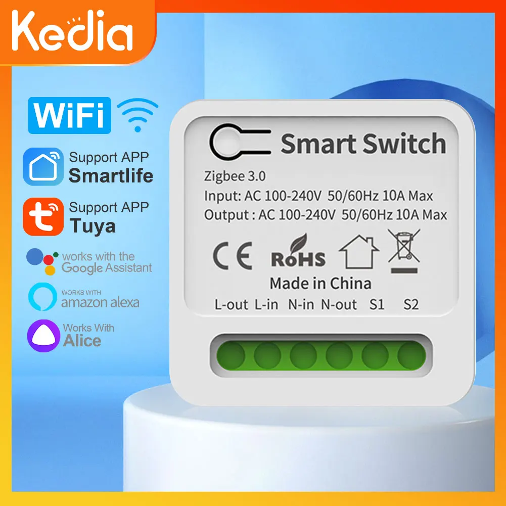 

Tuya WiFi Mini DIY Smart Switch 10A 16A 2-way Remote Timing Wireless Control Relay Automation Smart Life Work With Alexa Google