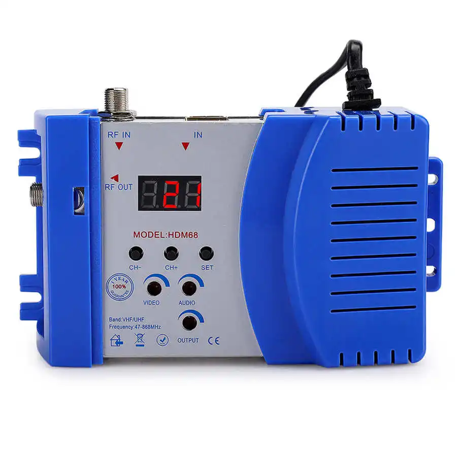 Transmitter HDM68 Digital RF HDMI-compatible Modulator AV to Converter VHF UHF PAL Standard Portable For EU100-240V |