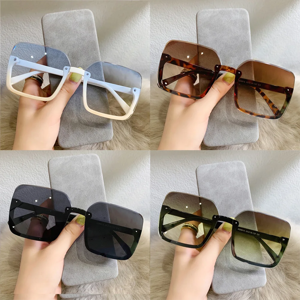 

1PC Square Sunglasses Women 2022 Vintage Brand Oversize Women's Sun Glasses Black Gradient Female Glasses Men.s Glasses UV400