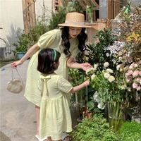 mom daughter cotton dresses family look women and baby girls enchanted garden dress 2022 summer korean mother daughter clothes
