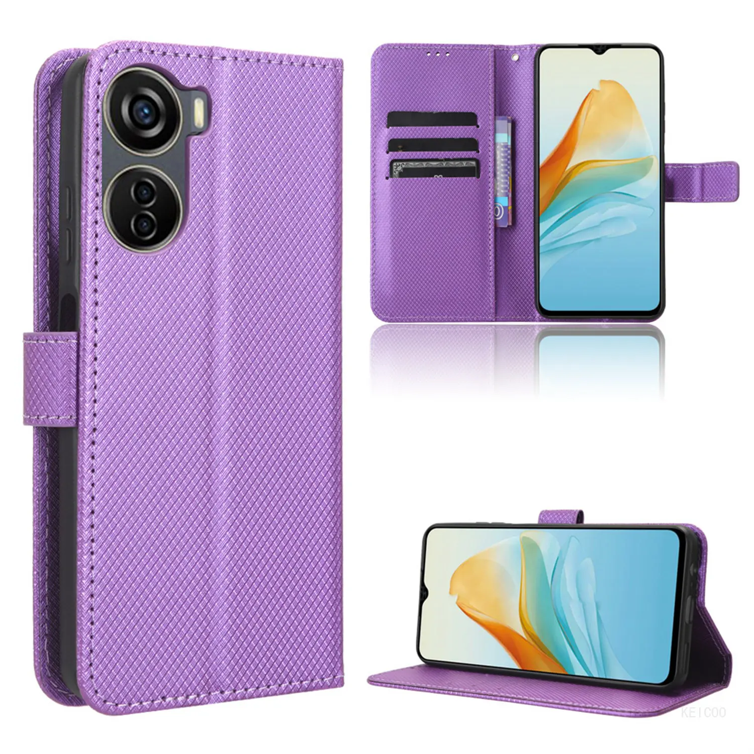 

Non-slip Phone Holder For ZTE Blade A32 A53 V40S V41 Smart Axon 40 Lite Magnetic Flip Cover Leather Case Wallet Clip Housing