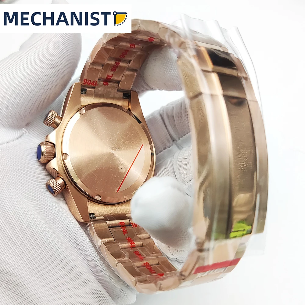 39mm luxury silver VK63 case Panda Chronograph Case Men's Quartz Code Watch 316L stainless steel case modified kit