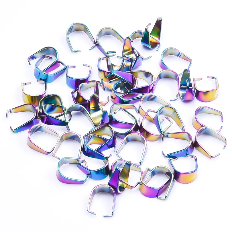 20pcs/Lot 7x3mm 10x5mm Clip Clasp Melon Seeds Buckle Pendant Connector Stainless Steel DIY Jewelry Making Findings Component
