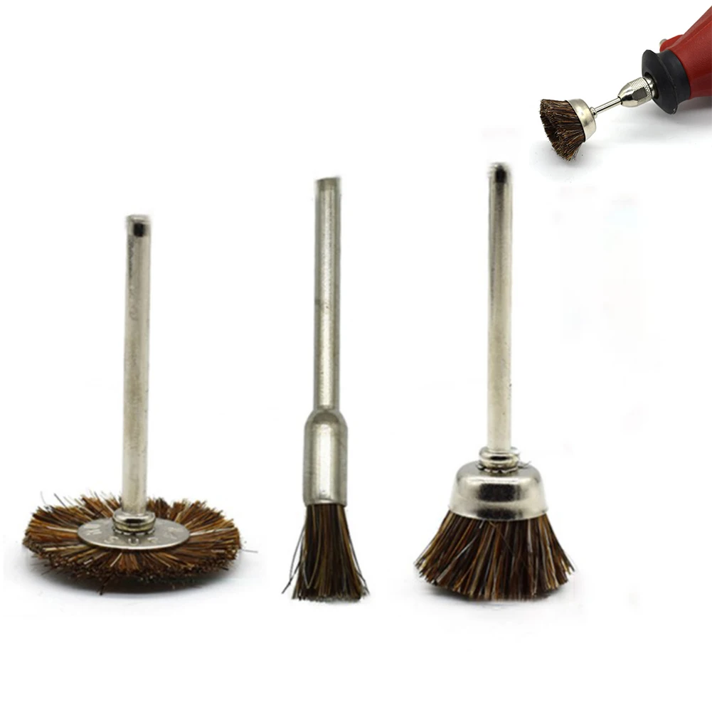 

Horse Hair Line Wire Brush Set Rotary Tool Cleaning Polishing Hobby Drill 3pc Steel Handle/horse Hair Brush High Quality Brush