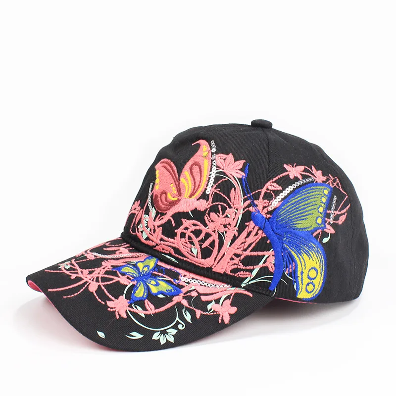 

Женская кепка весна-лето 2022 бейсболка с цветочной вышивкой бабочки модная Элегантная Дамская Кепка