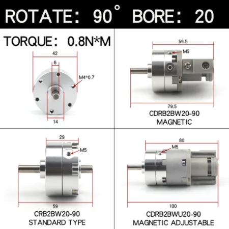 Поворотный вращающийся цилиндр SMC типа заднего света