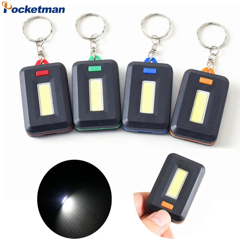 

Mini COB LED Flashlight Portable Keychain Flashlights Torch Pocket-sized Emergency Light Keychain Light with Carabiner