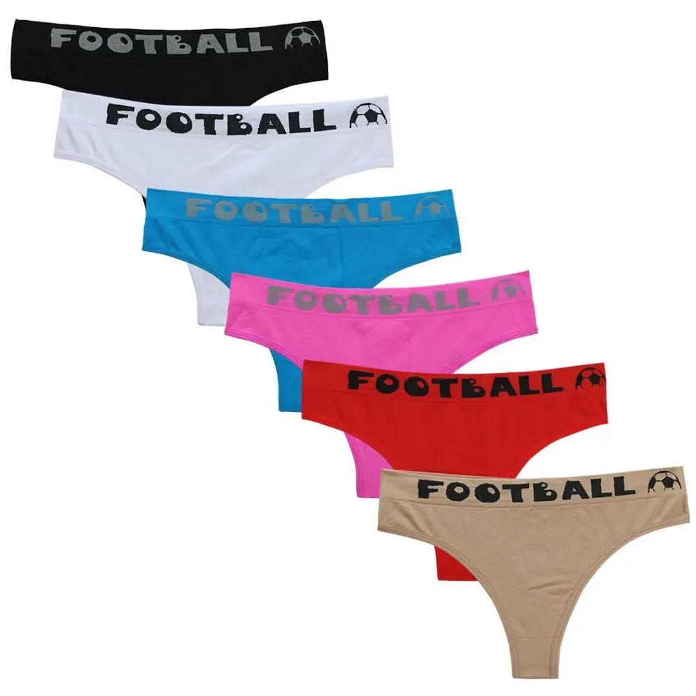 

Underwear For Women Underpants For Girl Women Underwear Football Letter Panties Female Lingerie Middle Waist Briefs