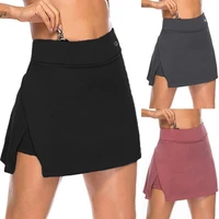 fake two piece hakama skirt womens solid active performance skort lightweight %d0%bf%d0%be%d0%b4%d0%be%d0%bb for running tennis golf sports mini skirt