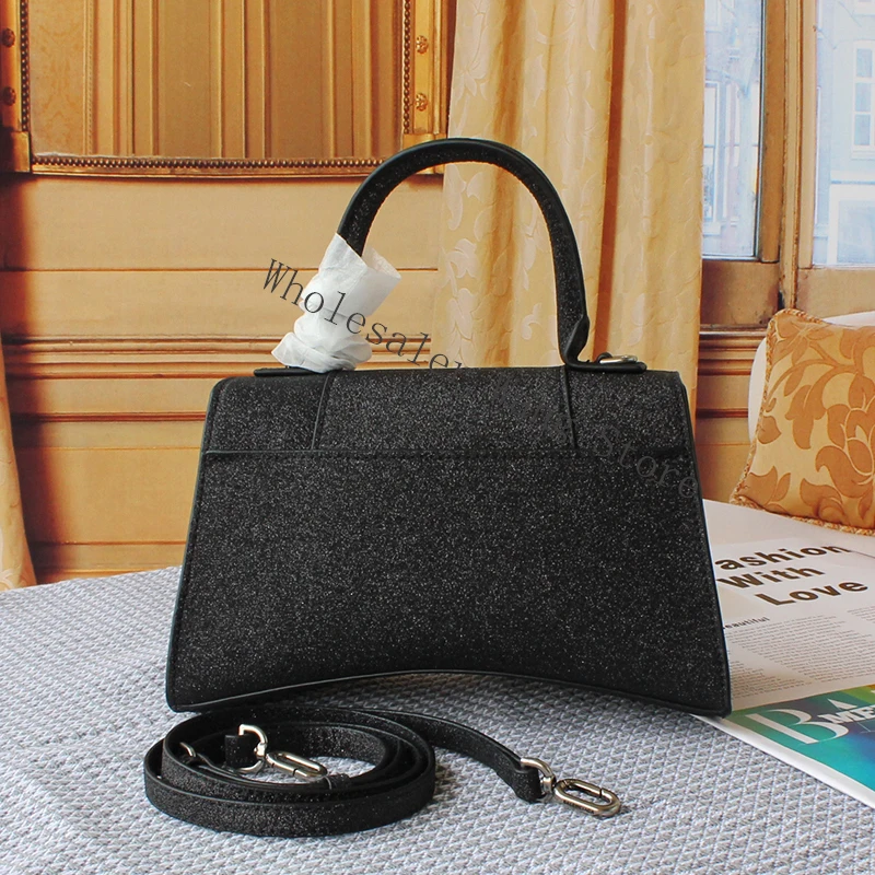 

2022 New Handbag Fashion Leather Crocodile Pattern Bag Pearlescent Single Shoulder Messenger Bag diagonal hourglass bag 23cm