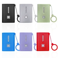 portable ssd sleeve skin hard disk hard drive protective cover anti fall silicone case for samsung t7 press