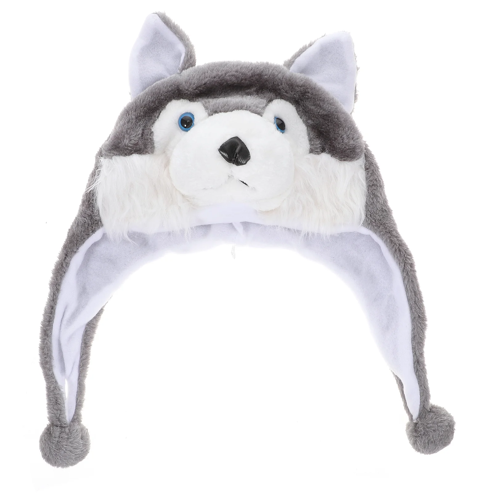 

Girls Stuffed Animals Plush Hat Winter Wolf Design Earmuffs Warm Cap Cloth Women's
