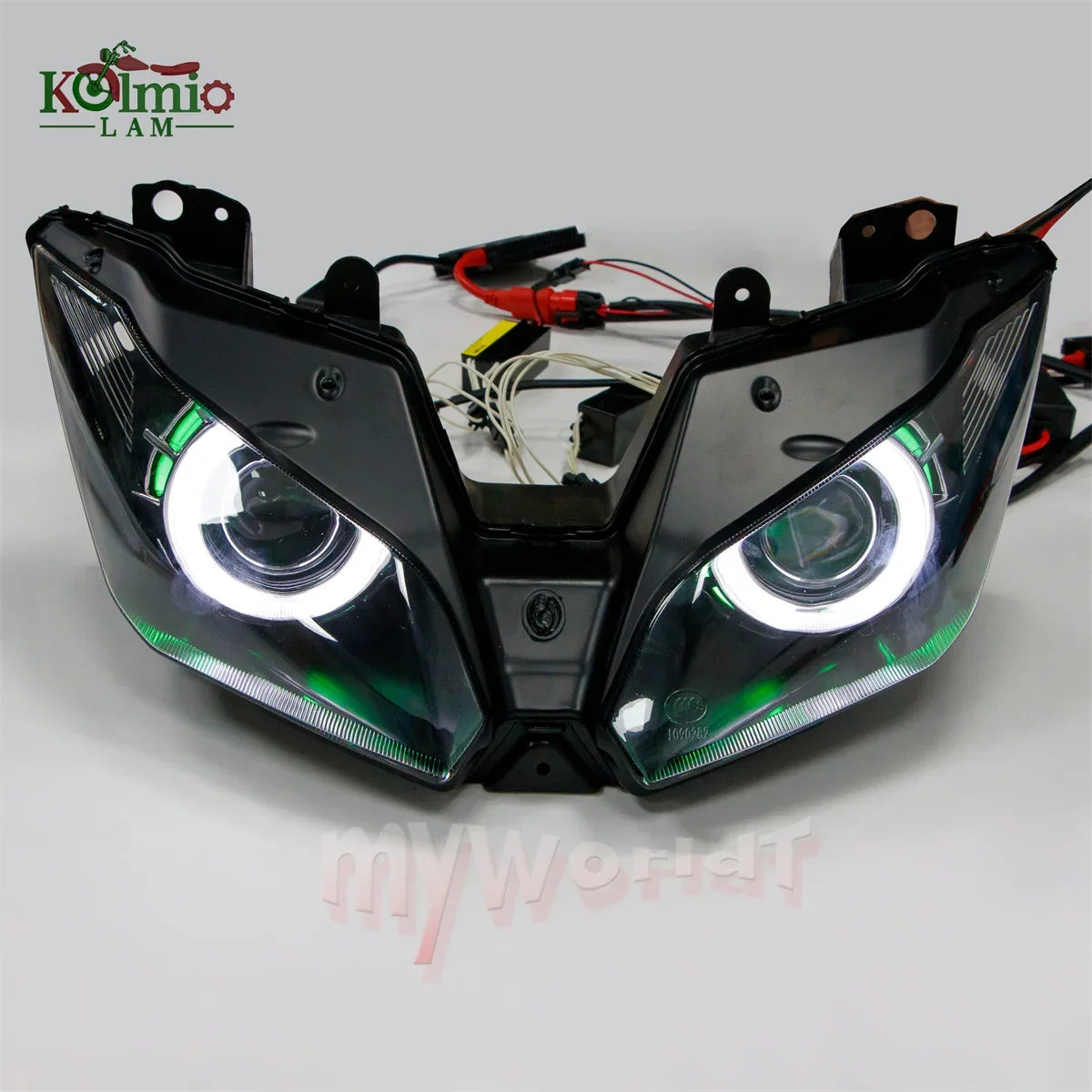Подходит для Kawasaki Ninja 300 2013-2018 EX300 мотоциклетная фара «ангельские глазки» HID фара NINJA 300 2014 2015 2016 2017 (art.: 3920ccdaec537) - 3920ccdaec537