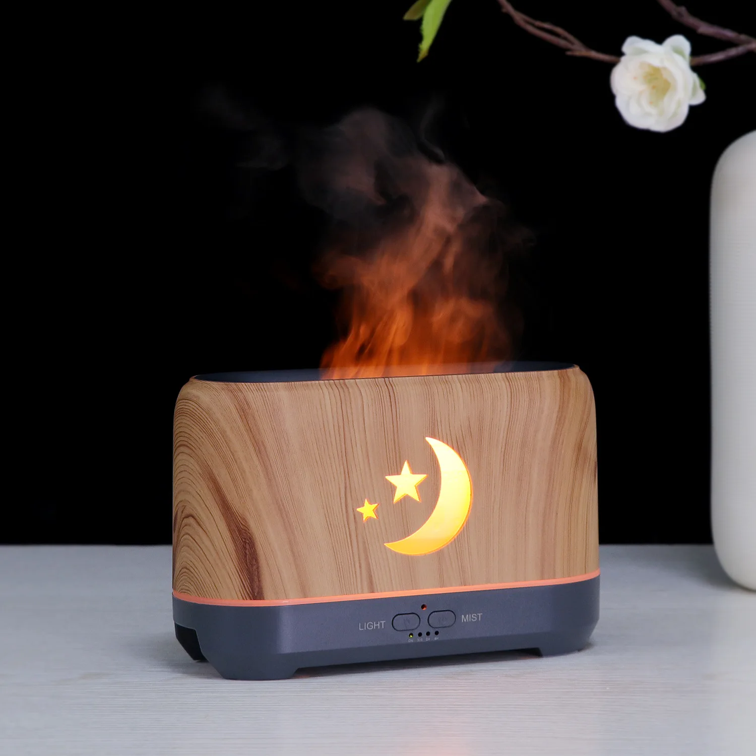 

Perfume Humidifier, Ultrasonic air Humidifier With LED Lighting, Simulation Colorful Flame Fragrance Machine, USB Small Househol