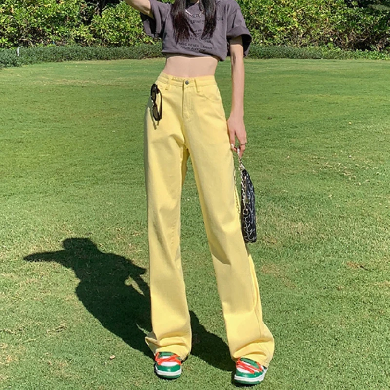 High-waisted Wide Leg Jeans Women 2023 Spring/summer New  Women Clothing Loose Mop Draping Fashion Straight Leg Baggy Jeans