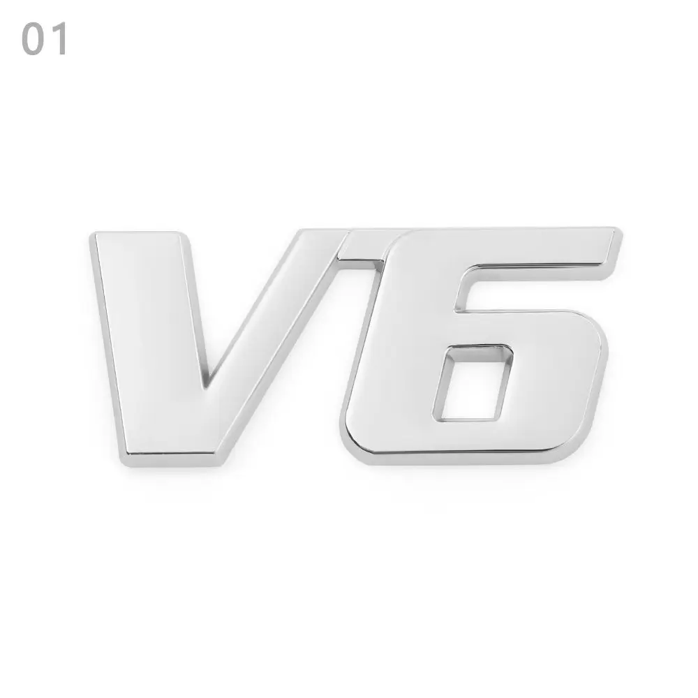 

Автомобильная 3D наклейка 4WD V6 V8, автомобильная наклейка на крышку багажника, искусственная кожа, Серебристый Хром, «сделай сам», аксессуары для стайлинга автомобиля