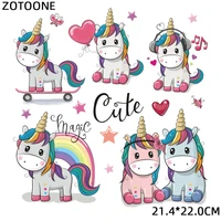 cartoon rainbow unicorn pony patches on clothes anime iron on transfers for clothing stickers thermoadhesive patch for children