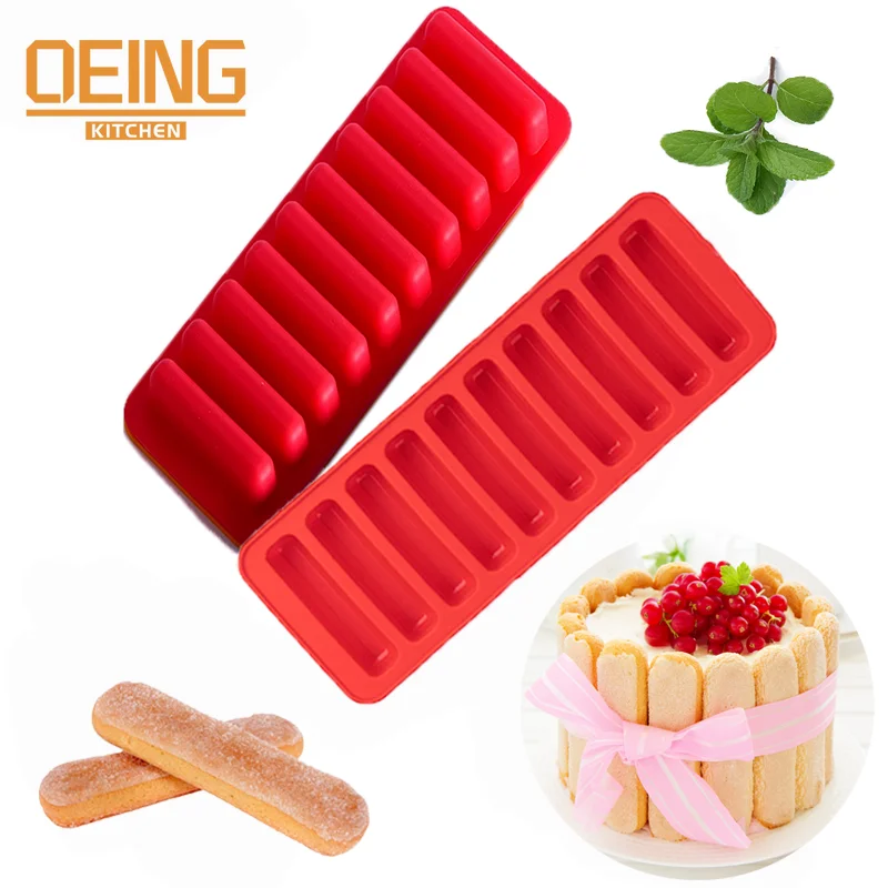 

10 Holes Finger Shaped Silicon Cookies Chocolate Jelly Candy Cake Bakeware Mold Pastry Bar Mini Cookie Moulds Baking Tools ·