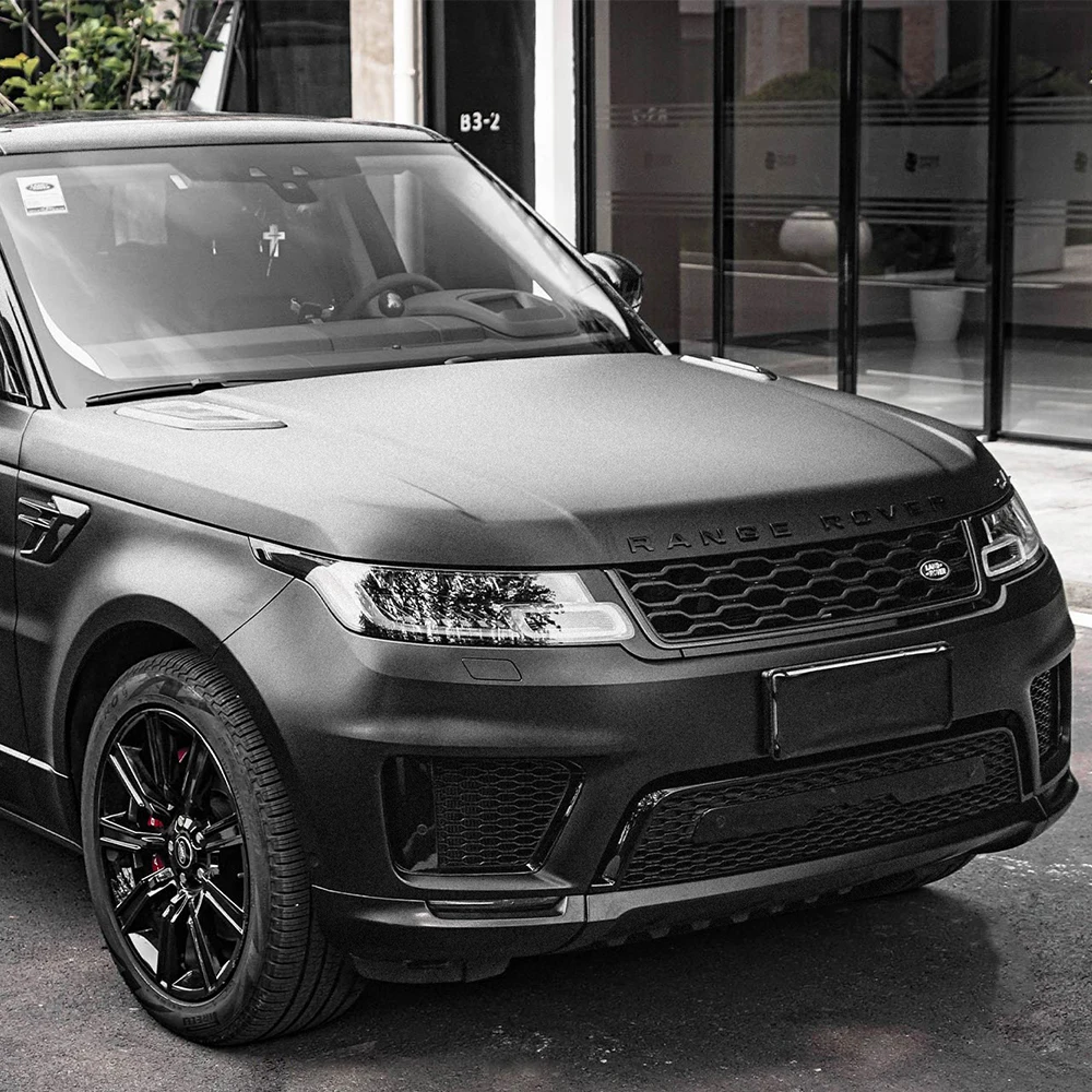 Автомобильная упаковочная пленка матовая черная виниловая без пузырьков