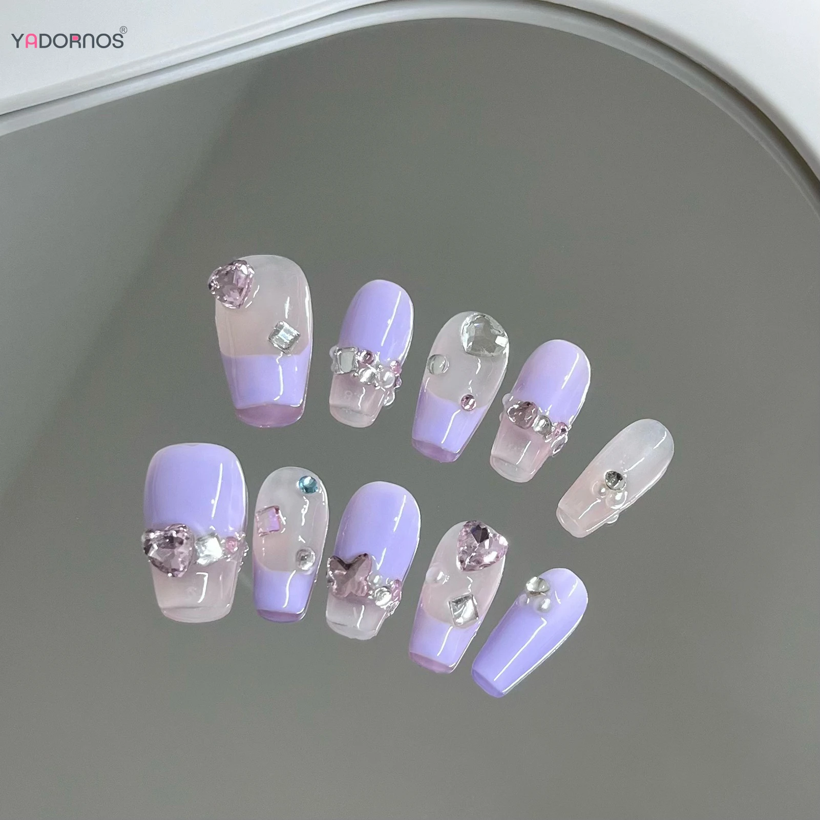 10 шт. накладные ногти в французском стиле для женщин и девочек