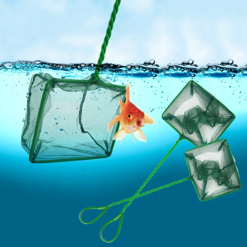 

Portable Green Fish Net Long Handle Aquarium Accessories Fish Tank Landing Net Fishing Net Fish Floating Objects Cleaning Tool