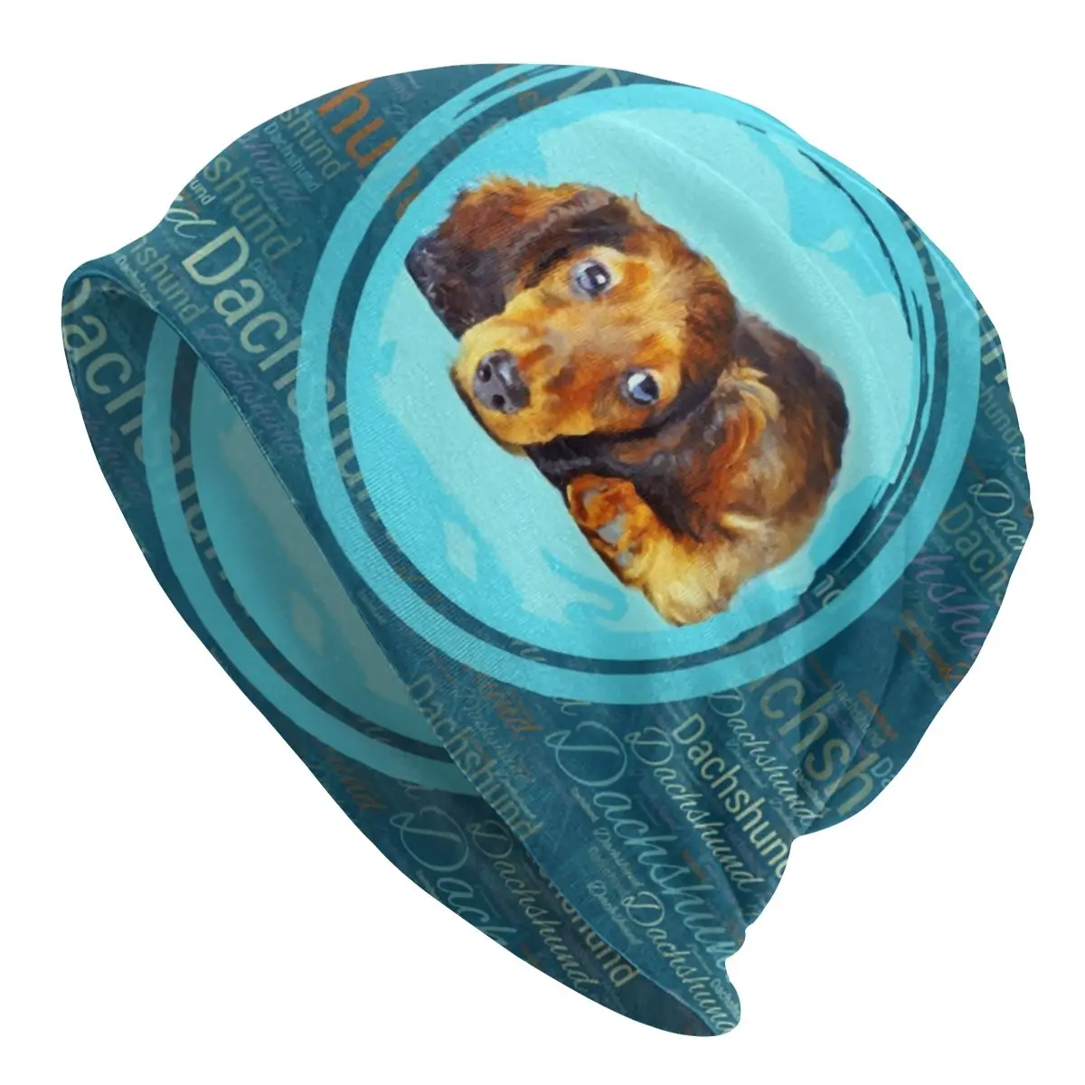 

Longhaired Dachshund Puppy Slouchy Beanie Hats Men Women Sausage Wiener Badger Dog Knitting Skullies Beanies Cap for Winter Ski