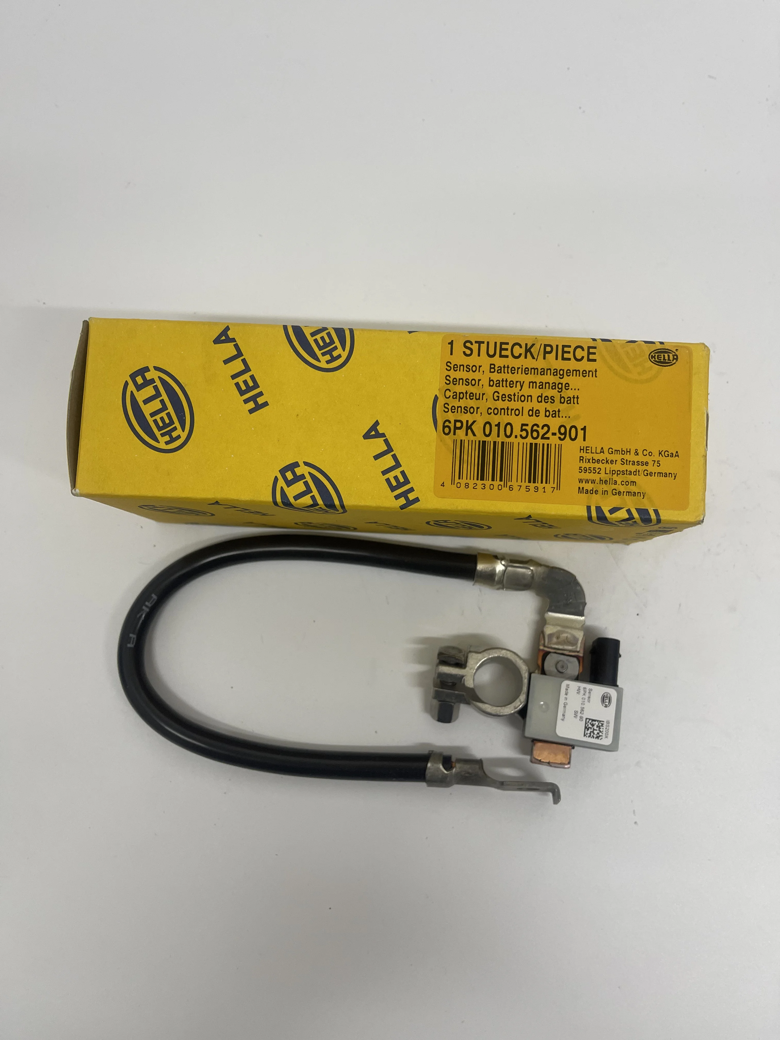 Фото 12427603567 Отрицательный провод аккумуляторной батареи IBS Intelligent Battery Sensor OEM HELLA, подходит для BM W E60 №4