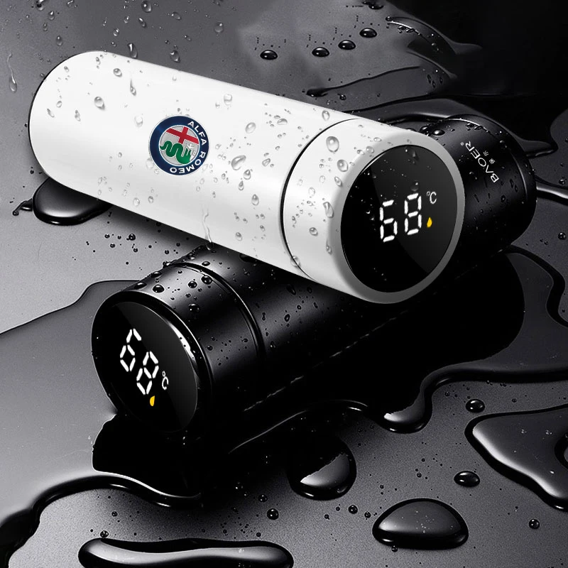 

Portable Car Smart Thermos Bottle with Temperature Display for Alfa Romeo Mito 147 156 159 166 GT Giulia Giulietta Stelvio Decor