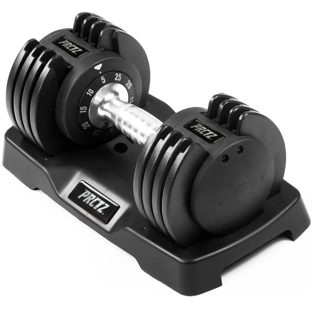 

5-25lb Adjustable Dumbbell, Single , Available in 25lb & 55lb, Black Free Shipping