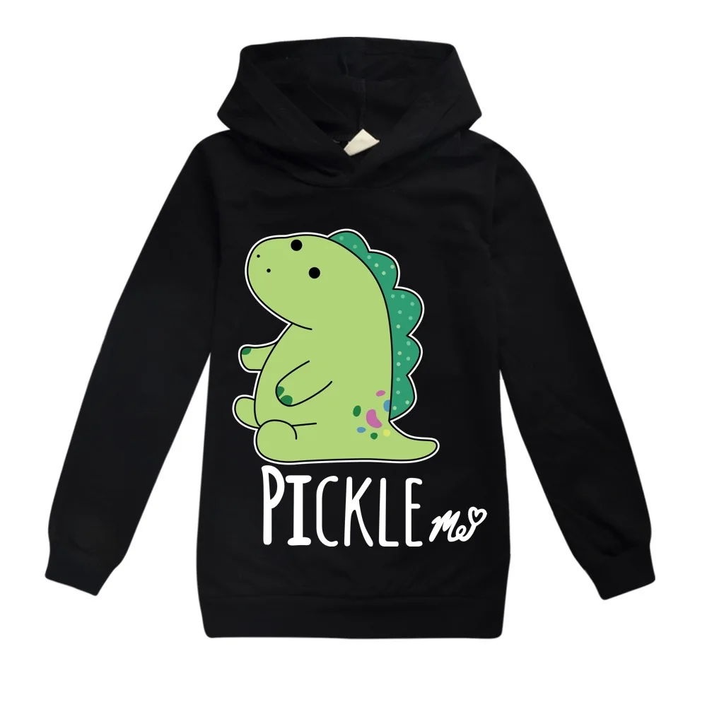 

PICKLE ME Kid Hoodie Sweatshirt Toddler Boy Girl Autumn Hooded Pullover Cartoon Printed Long Sleeve Shirt Clothes Christmas Gift