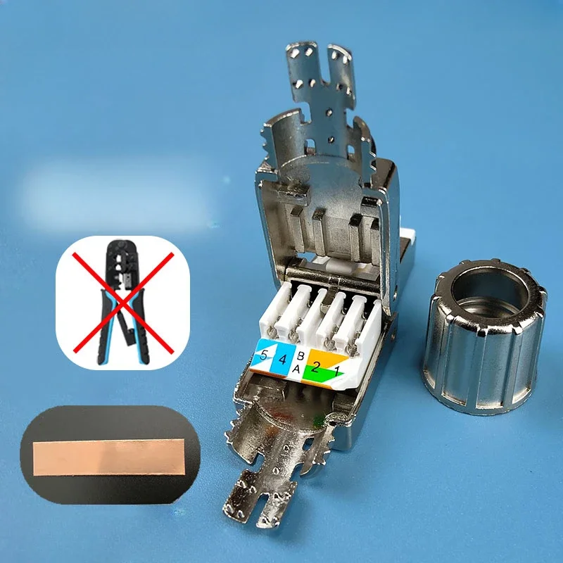 Фото Разъем Super CAT 6 Cat 7 CAT RJ45 50U без обжима, кристаллическая головка FTP 8P8C, обжимной разъем сетевого кабеля без перфорации №4