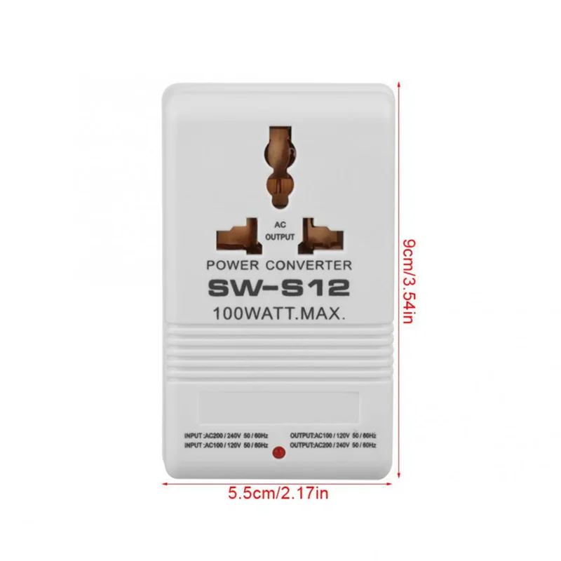SW-S12 100 Вт 110 В/120 В до 220 В/240 повышающий преобразователь напряжения вниз дорожный