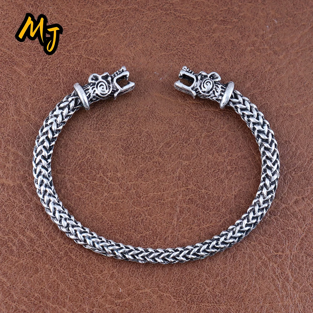 Классический мужской браслет с искусственной головой винтажные скандинавские