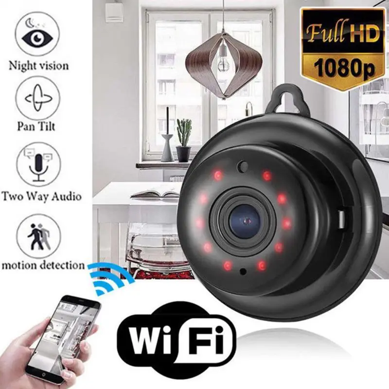 

WIFI Camera 1080P Small Security Video Camera Mini Nanny Cam with Night Indoor Cameras for Car Home Office