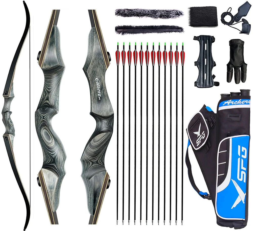 

2022 New Recurve Bow 60inch 20-60lbs Archery Bow Hunter Bow Lamination Bow Limbs Right /Left Hand Outdoor Sports Accessories
