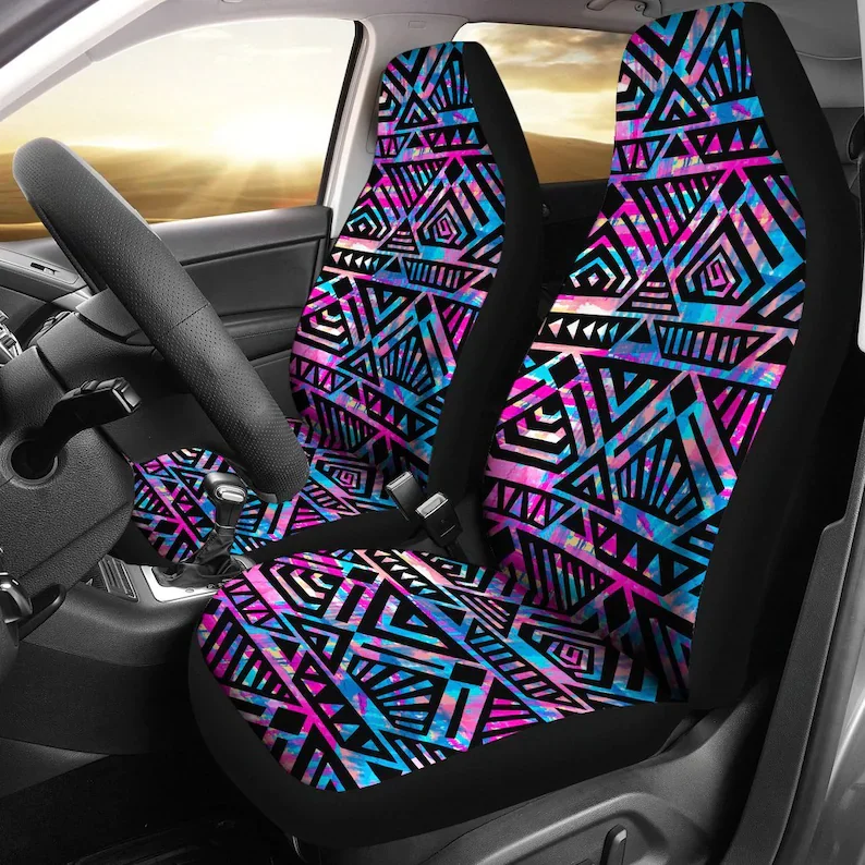 

Blue Tribal Ethnic Aztec Boho Chic Bohemian Pattern Car Seat Covers Pair, 2 Front Seat Covers, Car Seat Protector, Car Accessori