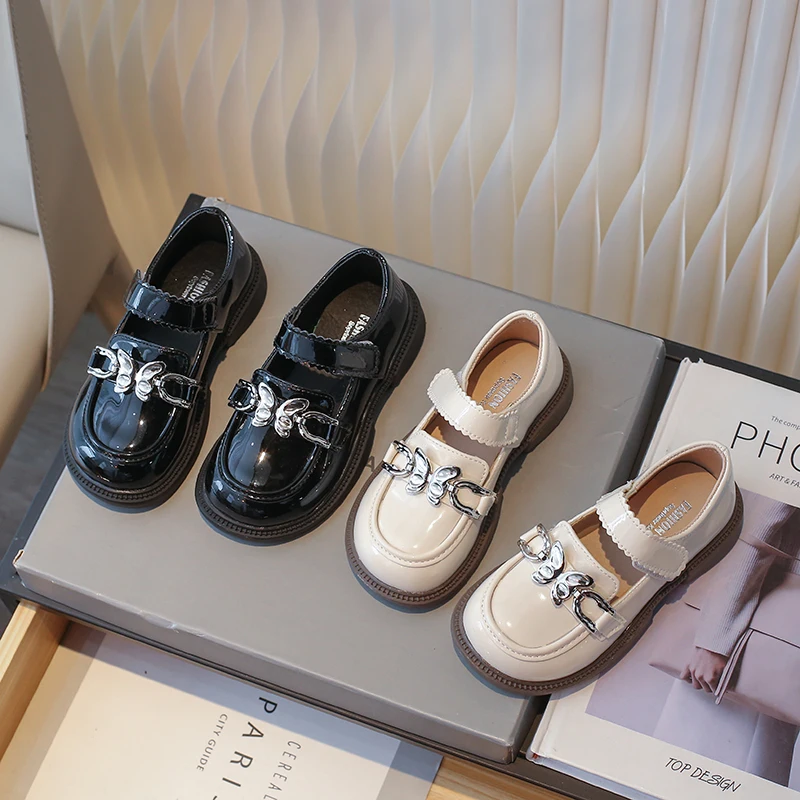 Женская обувь с металлическим ремешком и пряжкой Нескользящая искусственная