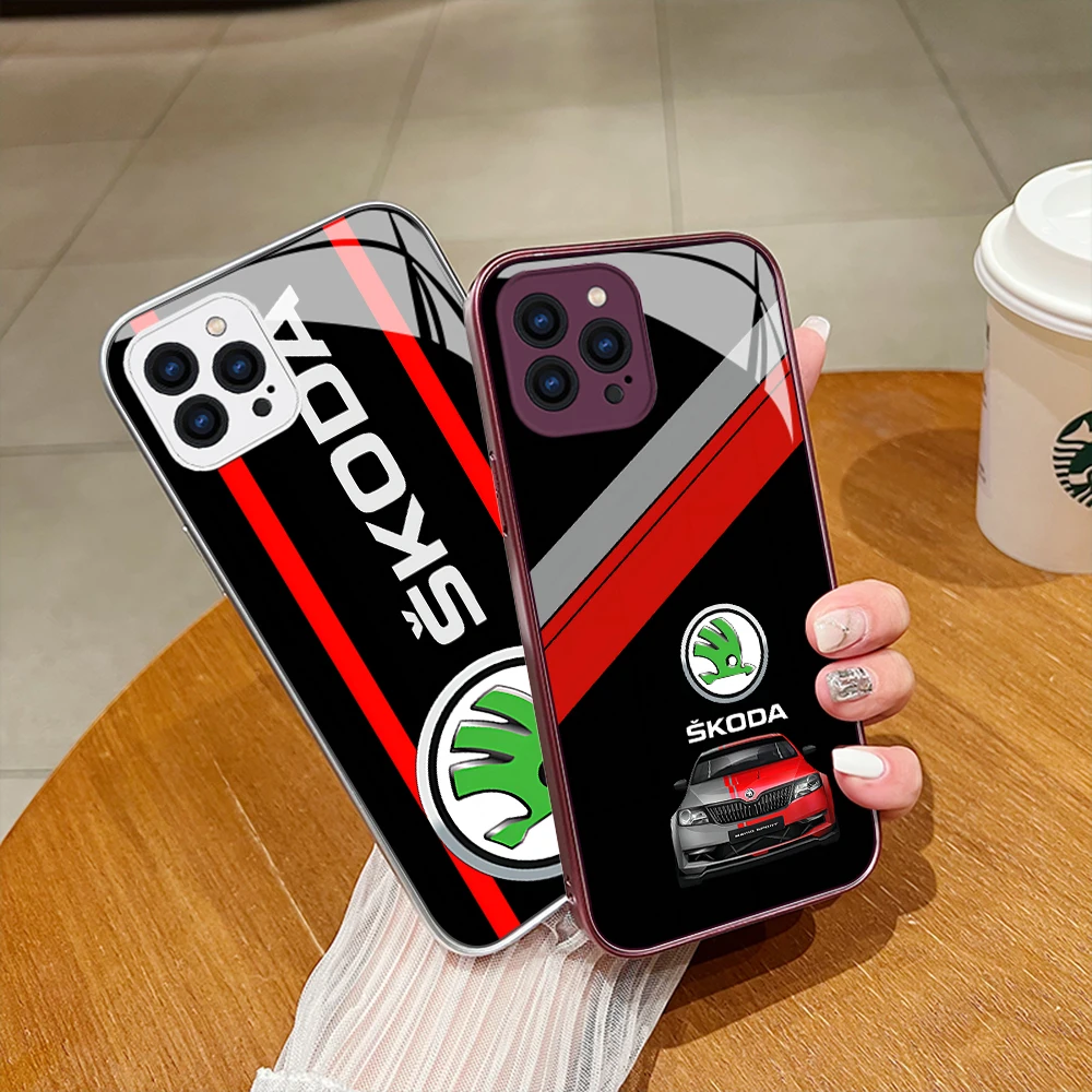 

Super Skodas Cars Logo Phone Case For Samsung Galaxy S23 S22 S21 S20 Ultra Plus FE S10 4G S9 Note 20 10 Plus With Lanyard Cover