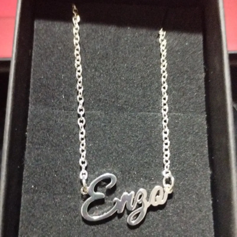 Ожерелья из нержавеющей стали с надписью имя пары на заказ подвески до ключиц