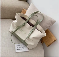 casual canvas women shoulder bags designer letters lady handbags simple large capacity tote bag big shopper purses 2022 sac