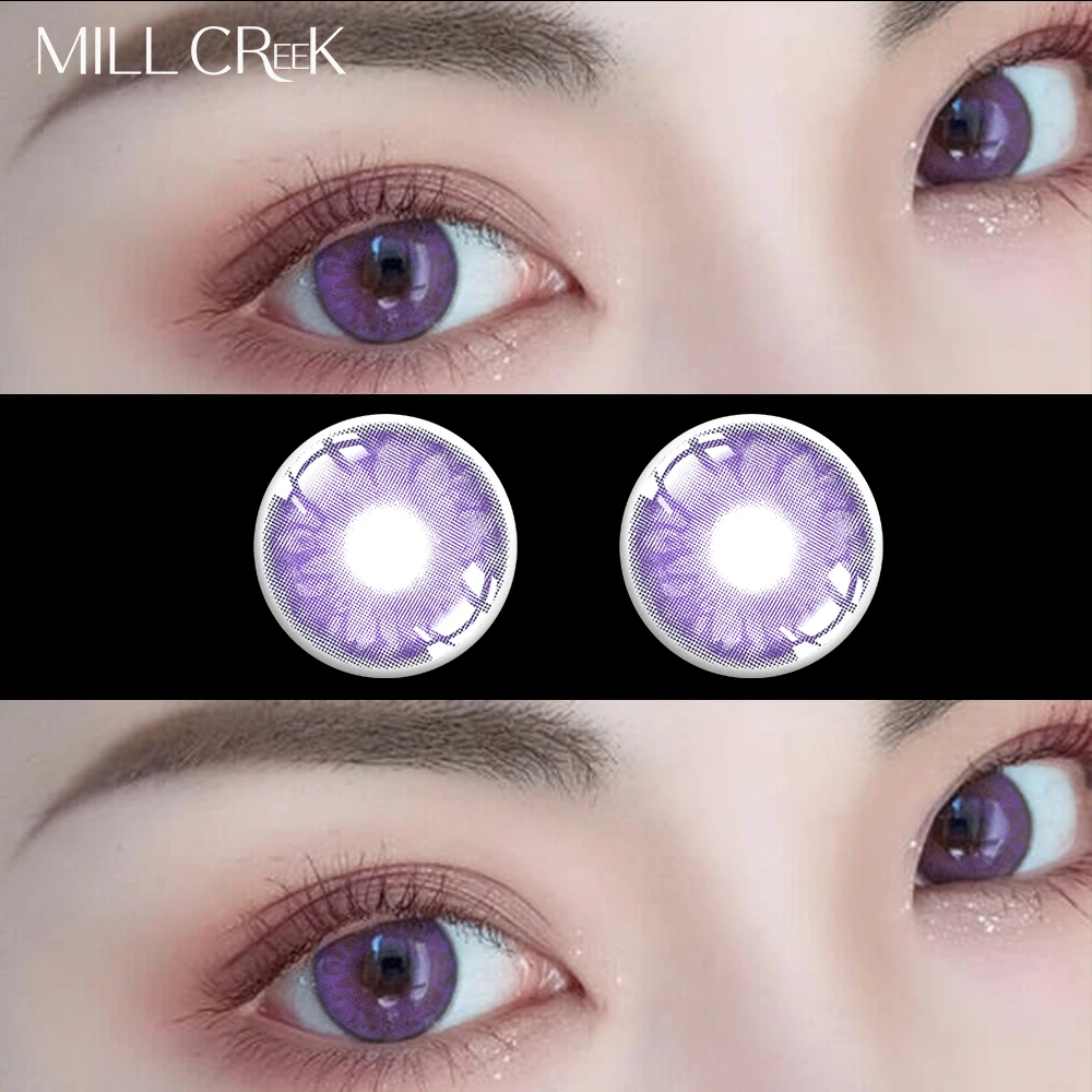 Цветные контактные линзы для близорукости фиолетовые диоптрические правильные