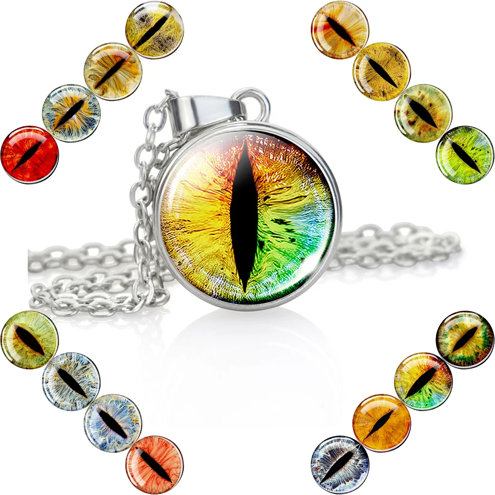 

Men Longan Punk Steam Pendant Necklace Silver Color Chain Glass Cabochon Necklace Fashion Jewelry Birthday Gift for Boys Chains